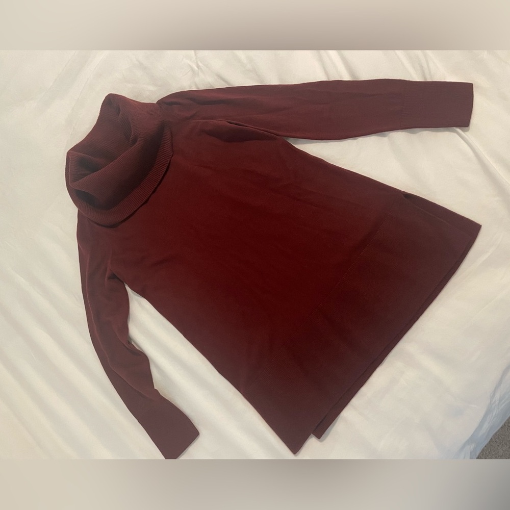LOFT Burgundy Cowl Neck Cozy Sweater - Picture 4 of 5